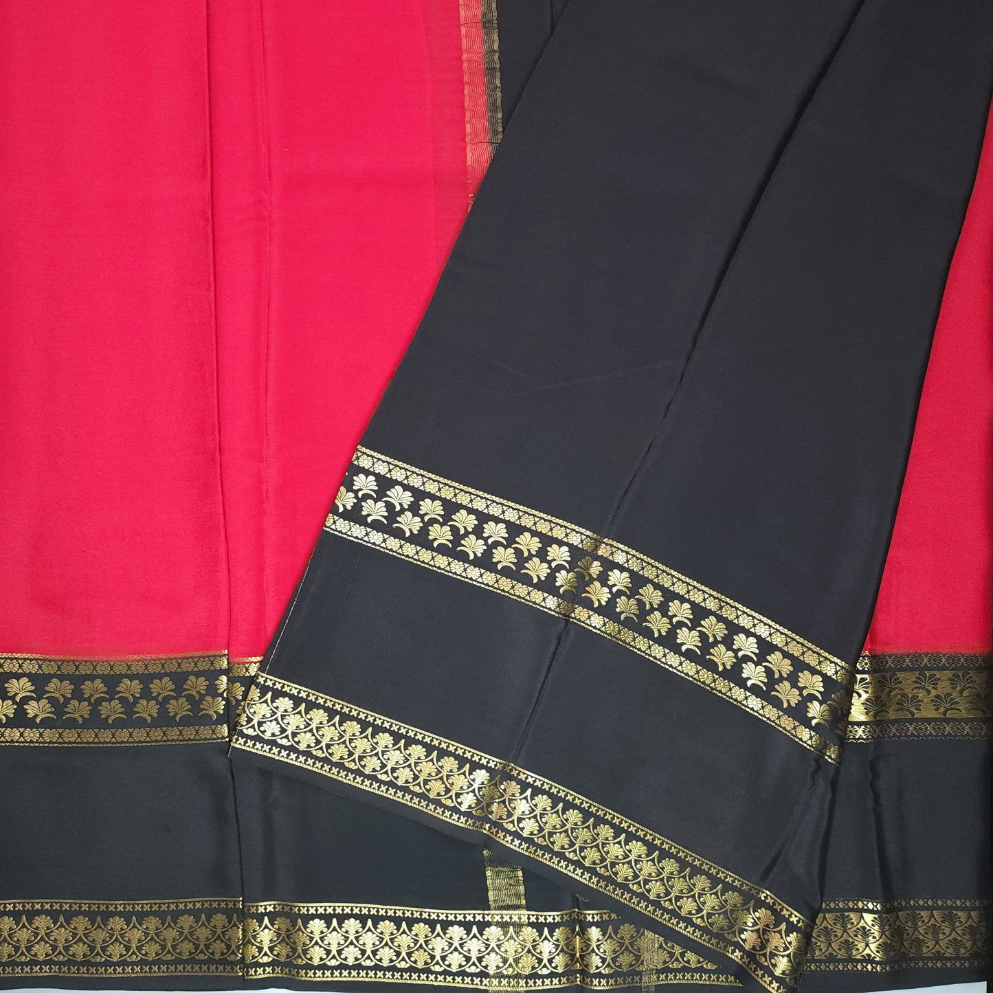 3D BENTEX BORDER PURE MYSORE CREPE SILK | VSFCS107