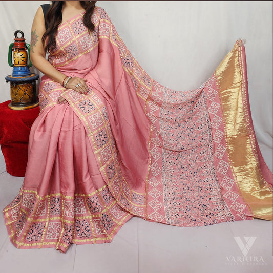AJRAKH MODAL SILK SAREE | VSFMO192