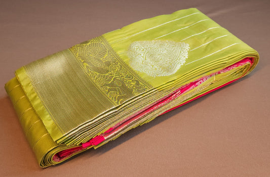 KANCHI SEMI SILK SILVER ZARI SAREE | VSFSF034
