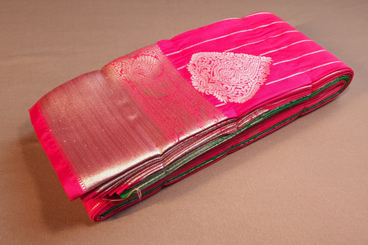 KANCHI SEMI SILK SILVER ZARI SAREE | VSFSF035