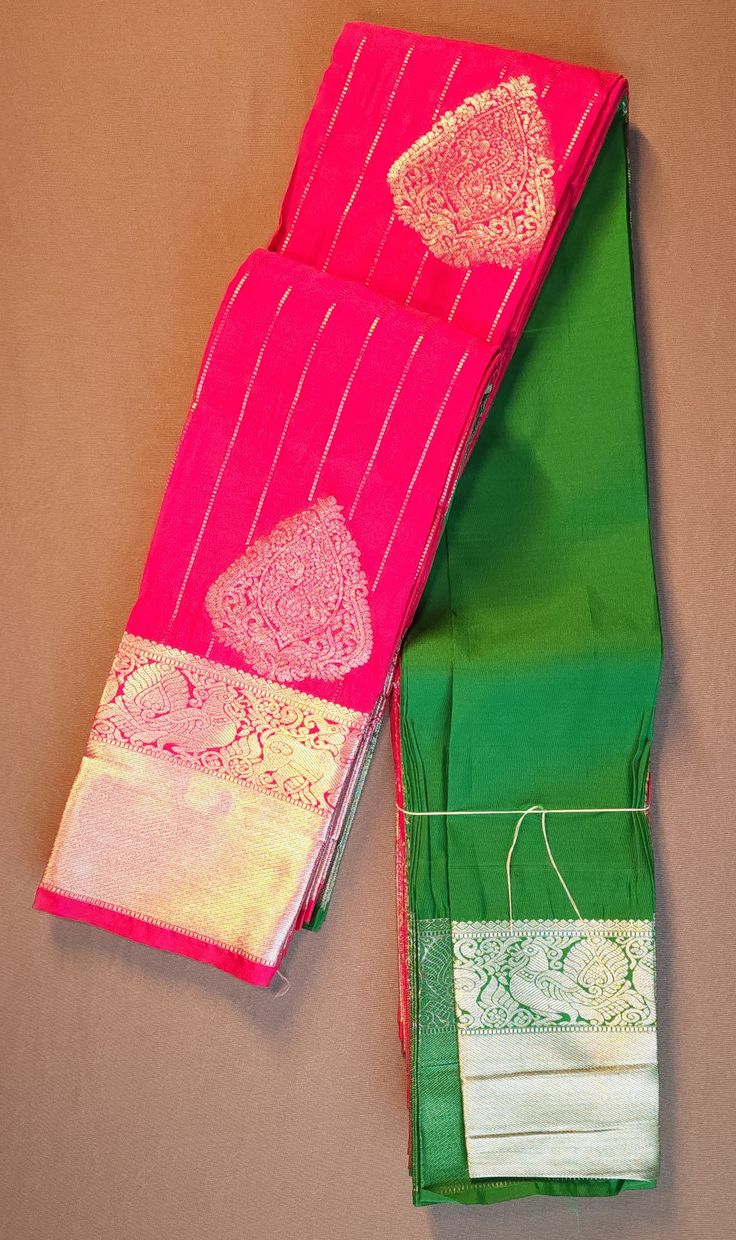 KANCHI SEMI SILK SILVER ZARI SAREE | VSFSF035