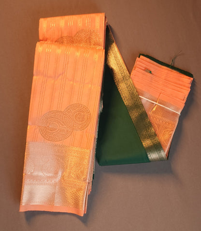 KANCHI SEMI SILK SILVER ZARI SAREE | VSFSF036