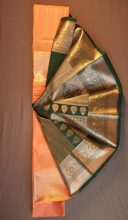 KANCHI SEMI SILK SILVER ZARI SAREE | VSFSF036