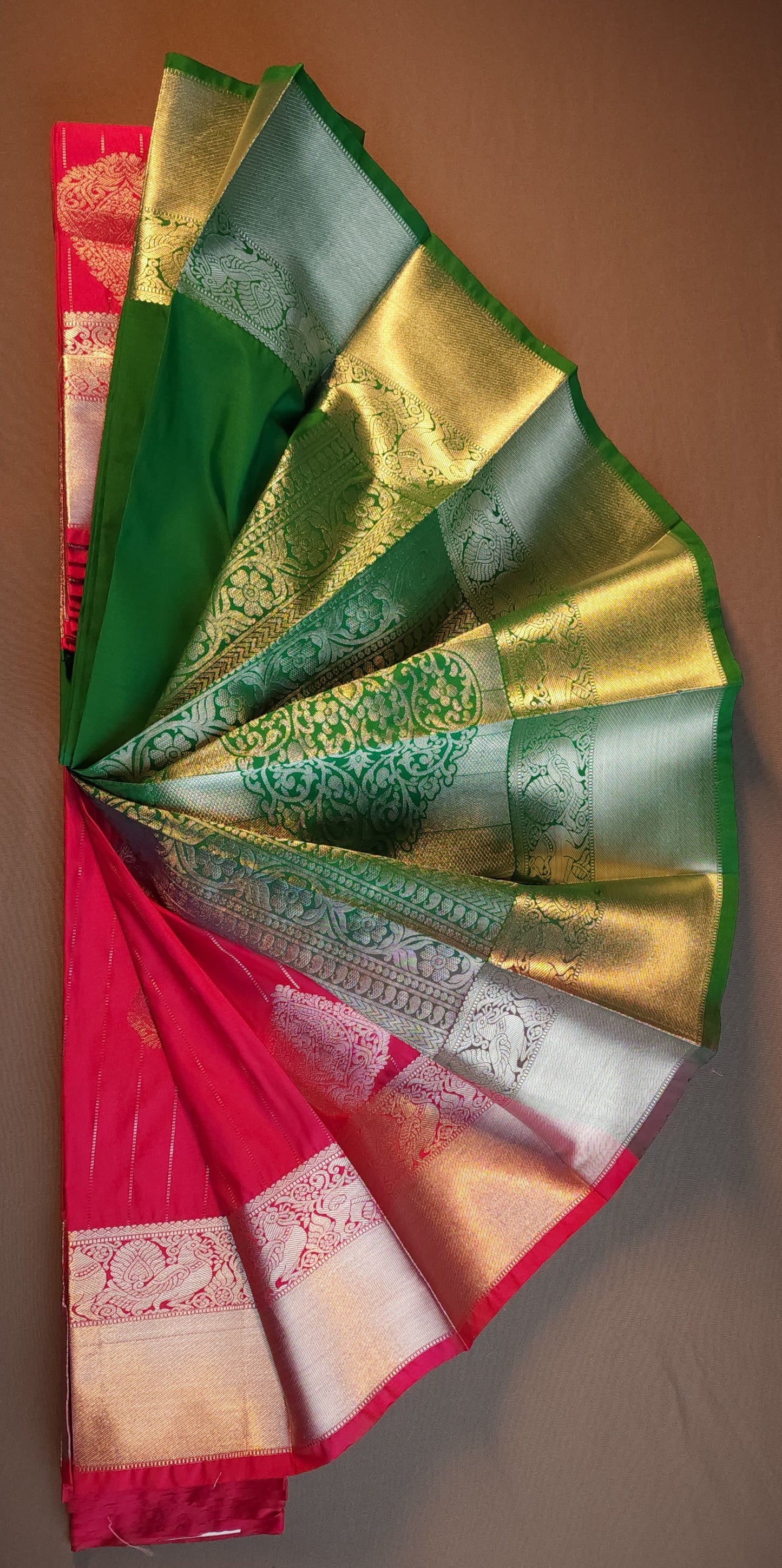 KANCHI SEMI SILK SILVER ZARI SAREE | VSFSF035