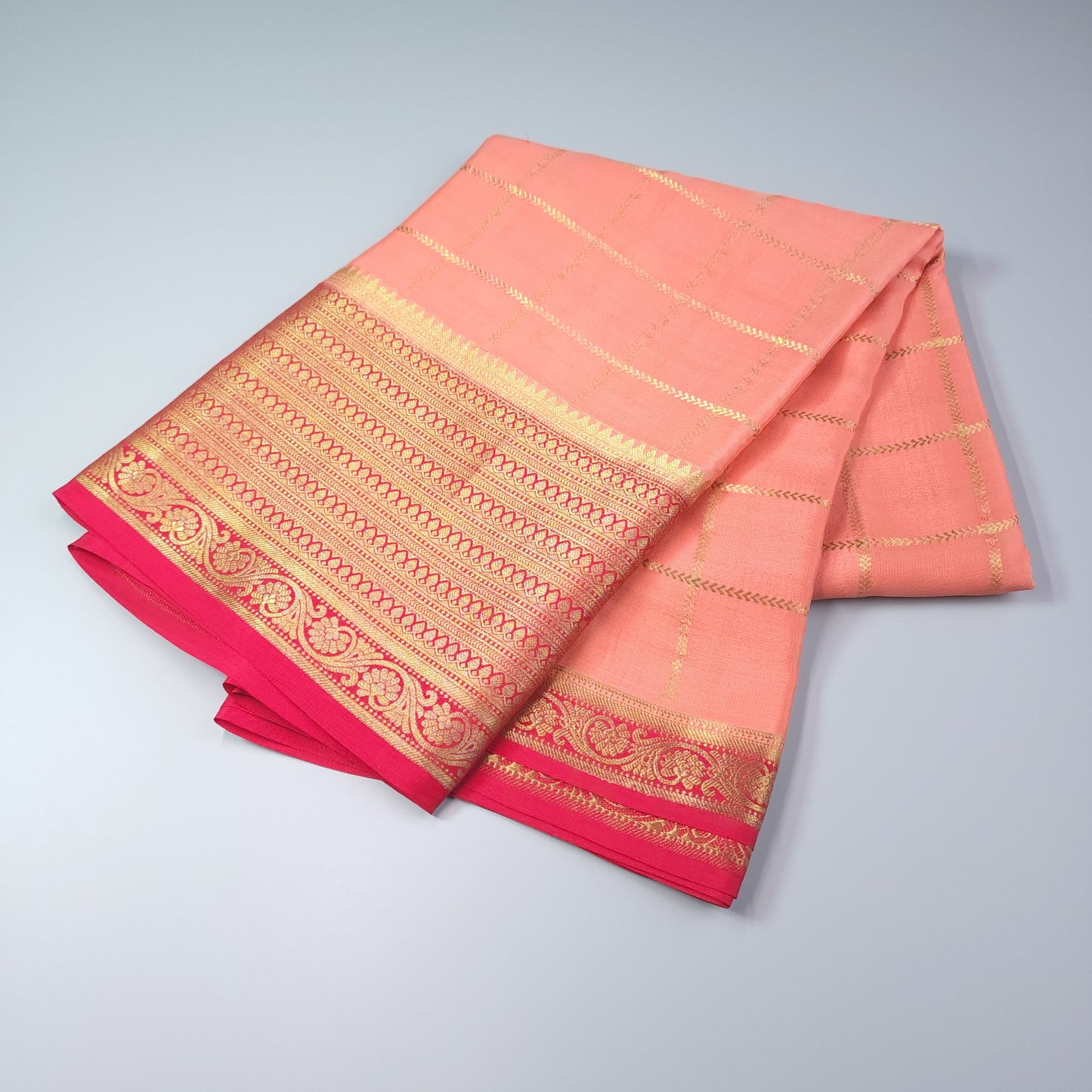 PURE MYSORE CREPE SILK CHECKS | VSFCS108