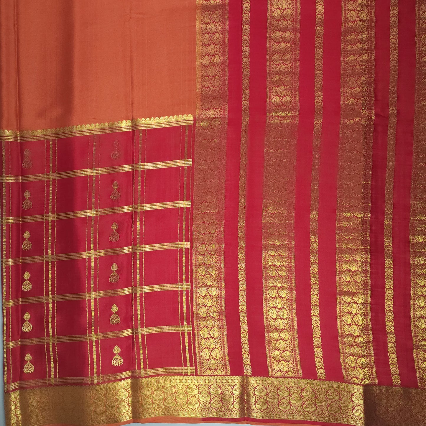 HALF N HALF PURE MYSORE CREPE SILK | VSFCS098