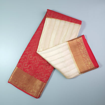 HALF N HALF PURE MYSORE CREPE SILK | VSFCS099