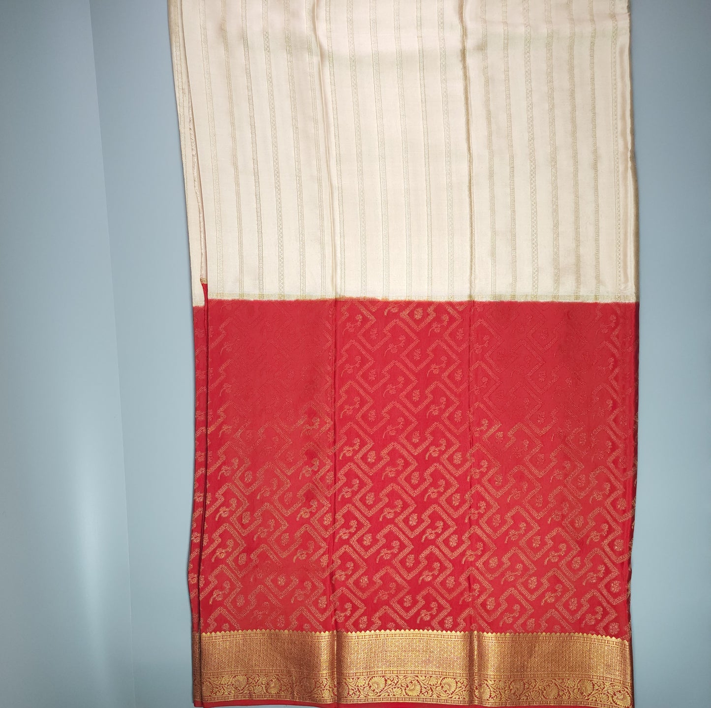 HALF N HALF PURE MYSORE CREPE SILK | VSFCS099