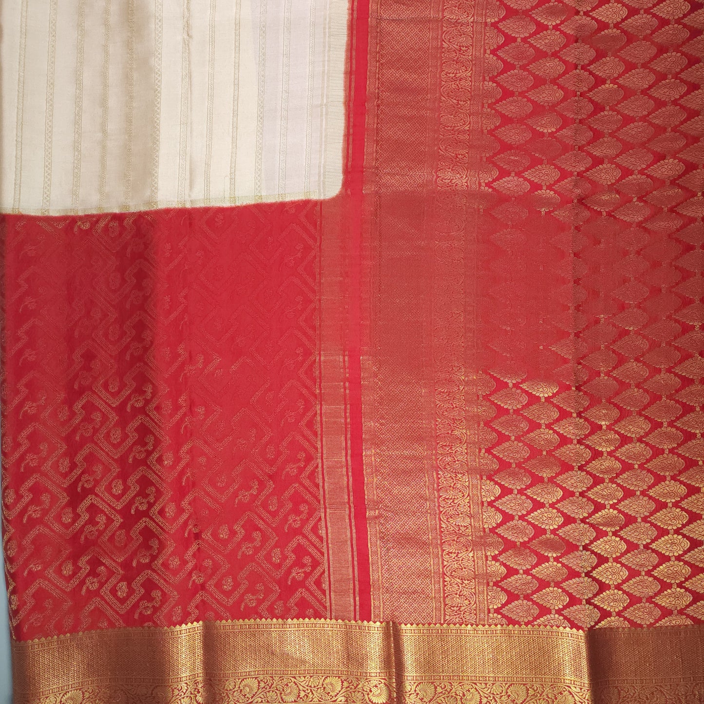 HALF N HALF PURE MYSORE CREPE SILK | VSFCS099