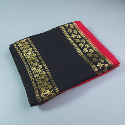 3D BENTEX BORDER PURE MYSORE CREPE SILK | VSFCS107