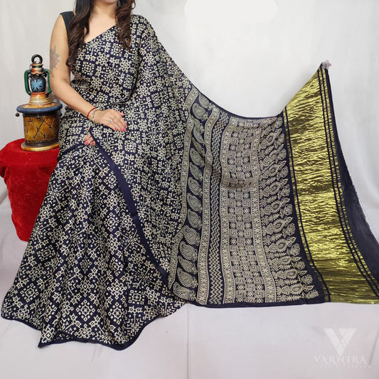AJRAKH MODAL SILK SAREE | VSFMO189